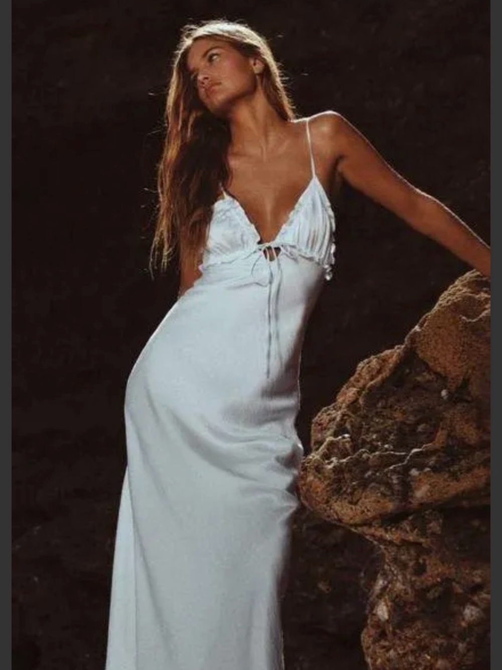 Zara White Spaghetti Strap Maxi Dress